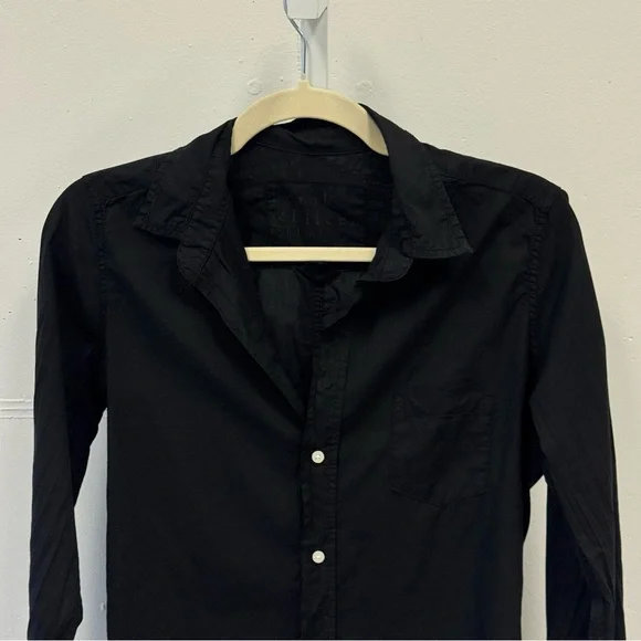 Frank & Eileen BARRY Tailored Button-Up Shirt Slim Tailored Fit Black Small